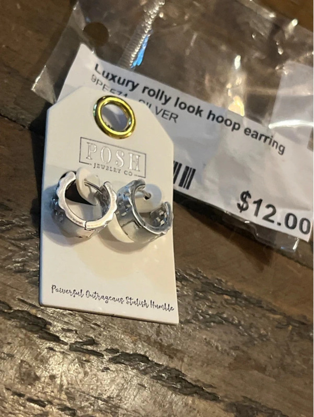 0056 BNWT Posh Jewelry Co Silver "Look" Hoop Earrings – Brand New